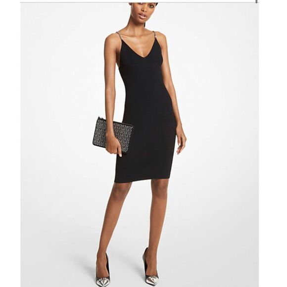 MICHAEL KORS Chain-Link Recycled Viscose Tank Dress - Picture 1 of 8